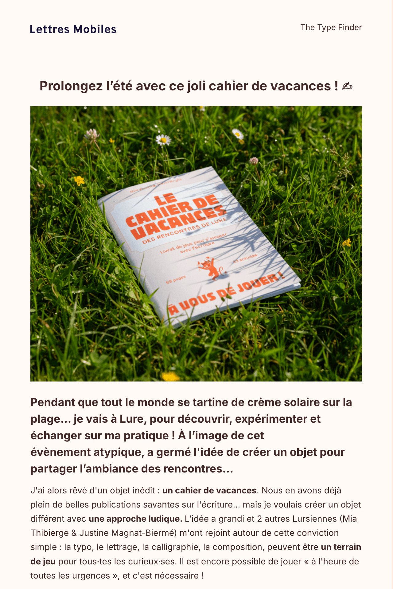 Aperçu newsletter